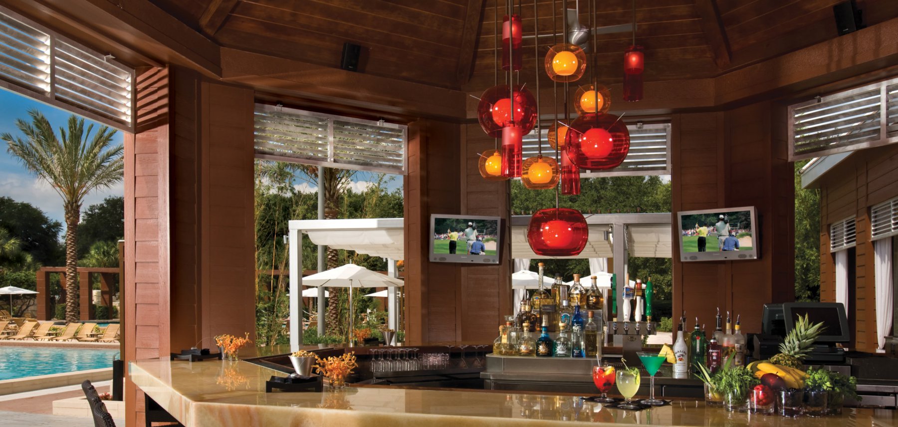 Bar and Chairs Poolside