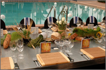 Table by the Pool