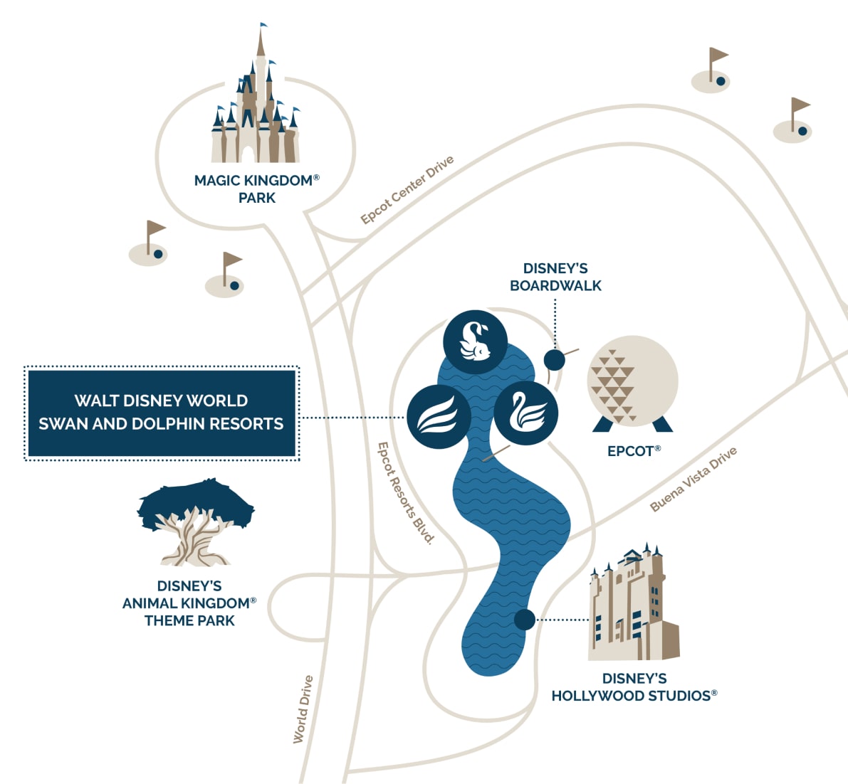 Walt Disney World Parks Map